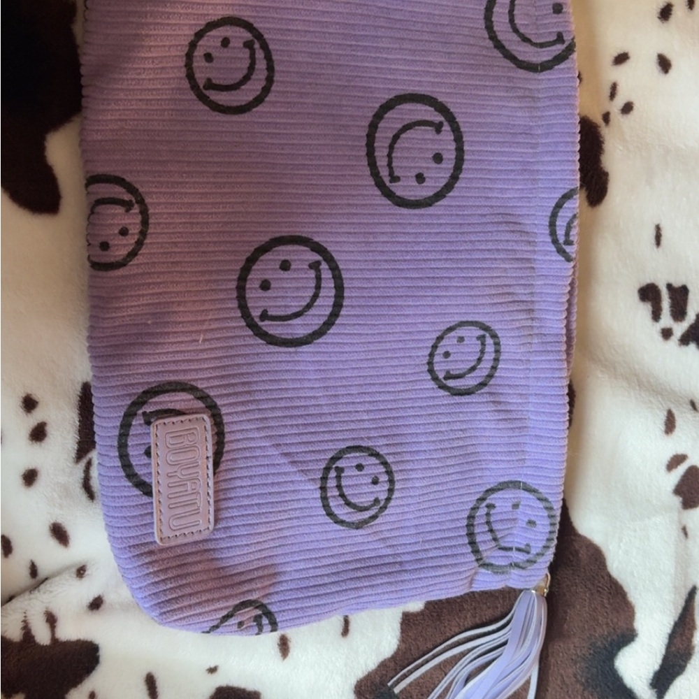 Purple Smiley Face Pouch